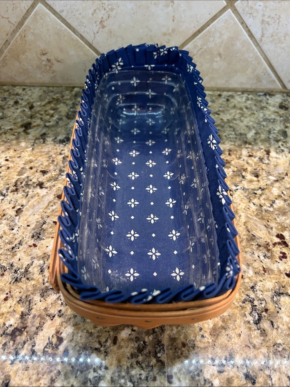 Longaberger Cracker Basket Blue Liner & Protector